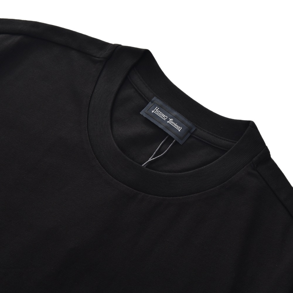 HERNO Laminar ヘルノ ラミナー コンパクトジャージ ポケット ショートスリーブ Tシャツ BLACK