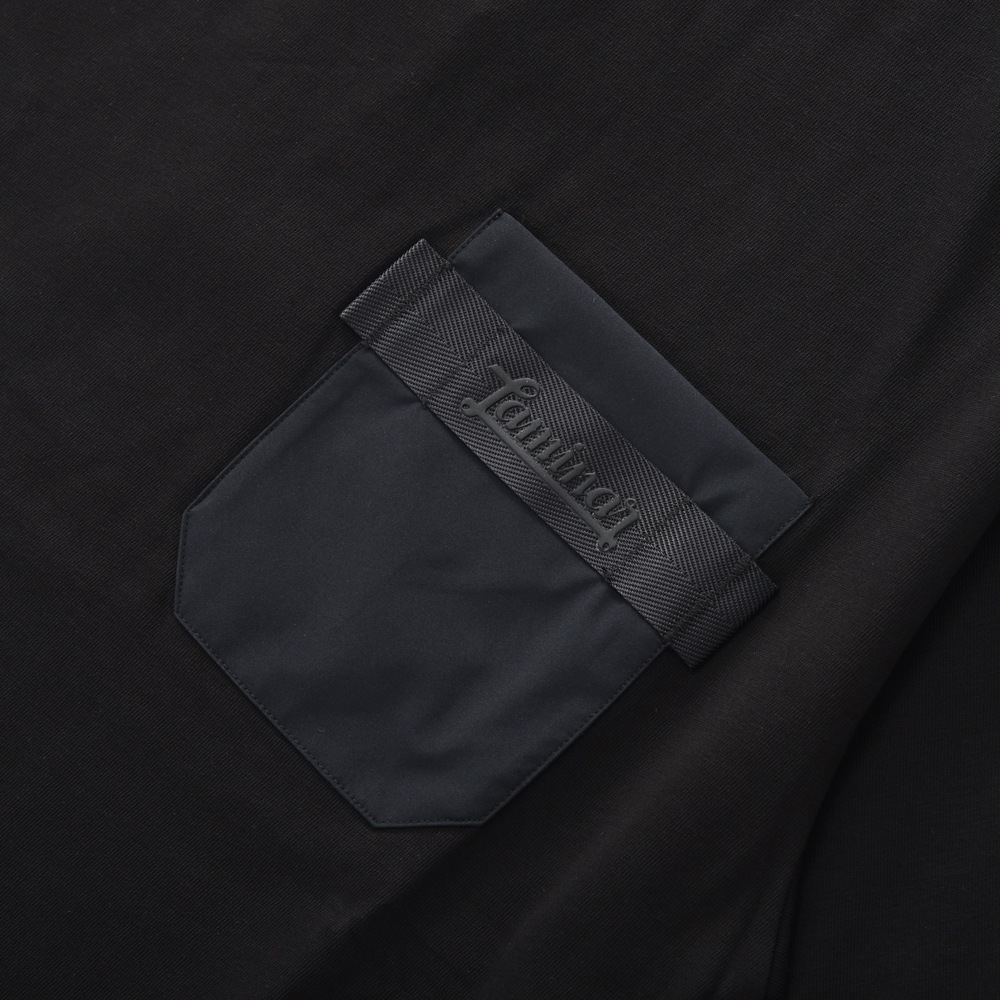 HERNO Laminar ヘルノ ラミナー コンパクトジャージ ポケット ショートスリーブ Tシャツ BLACK
