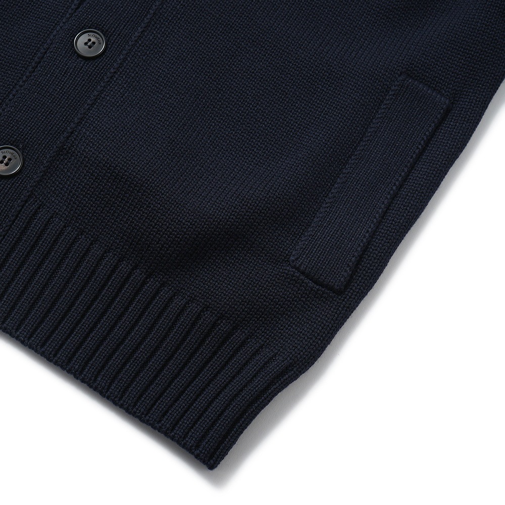 ZANONE ザノーネ CHIOTO ウール ミドルゲージ ニット スタンドカラーカーディガン 810130-ZR229 D.NAVY