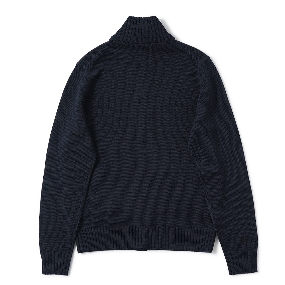 ZANONE ザノーネ CHIOTO ウール ミドルゲージ ニット スタンドカラーカーディガン 810130-ZR229 D.NAVY