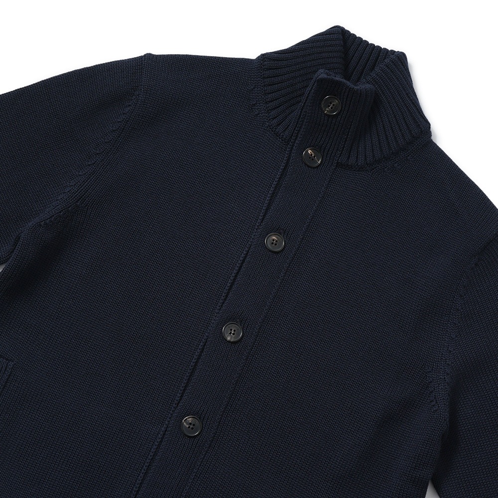 ZANONE ザノーネ CHIOTO ウール ミドルゲージ ニット スタンドカラーカーディガン 810130-ZR229 D.NAVY