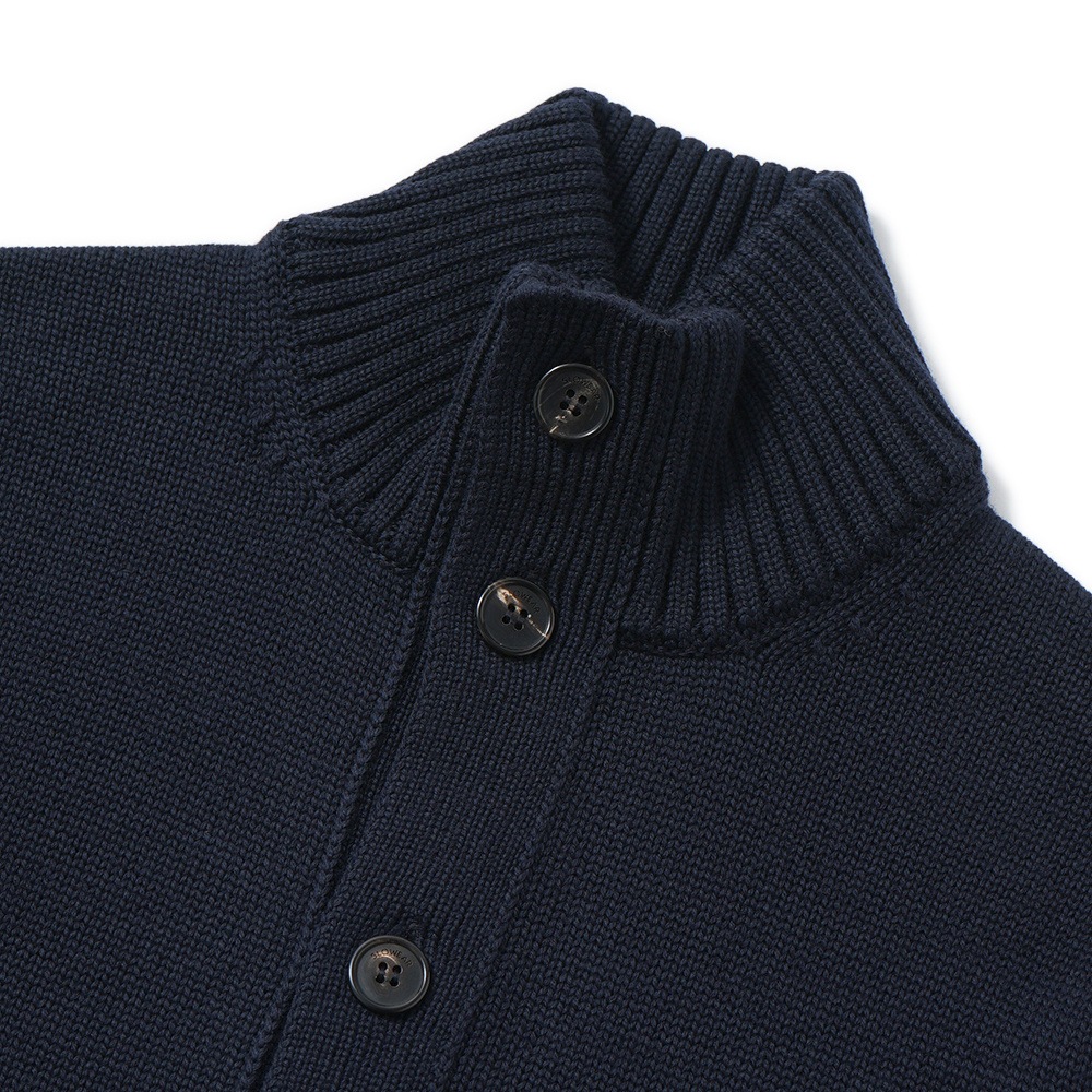 ZANONE ザノーネ CHIOTO ウール ミドルゲージ ニット スタンドカラーカーディガン 810130-ZR229 D.NAVY