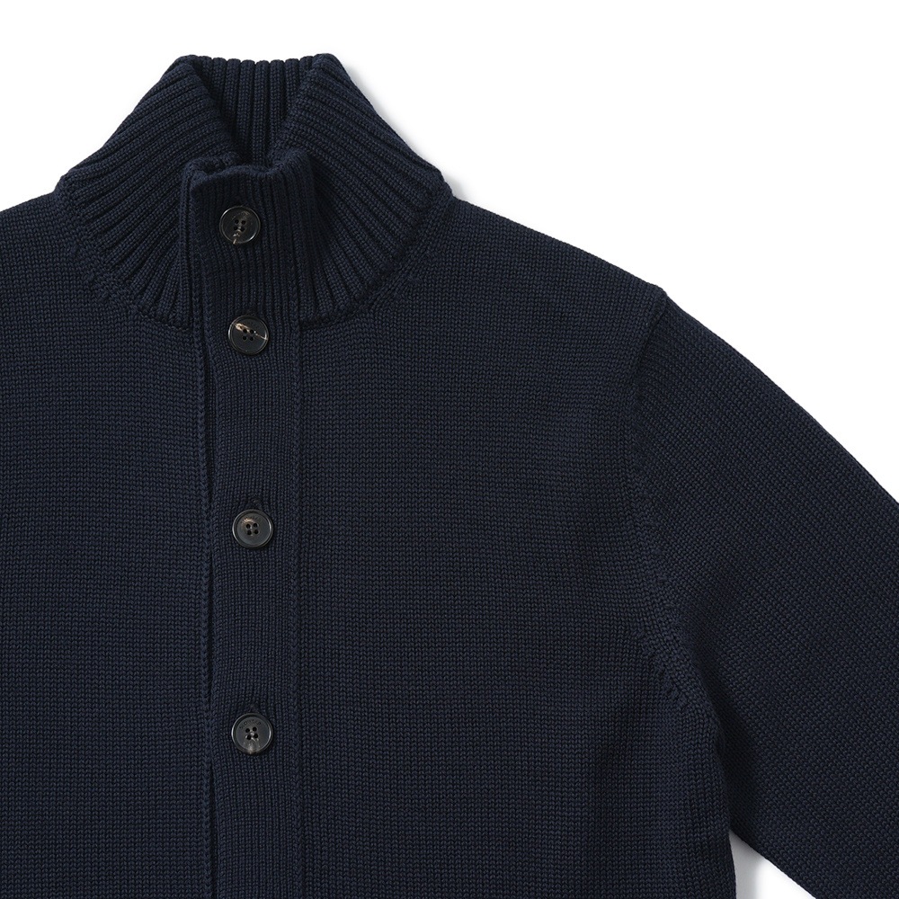 ZANONE ザノーネ CHIOTO ウール ミドルゲージ ニット スタンドカラーカーディガン 810130-ZR229 D.NAVY