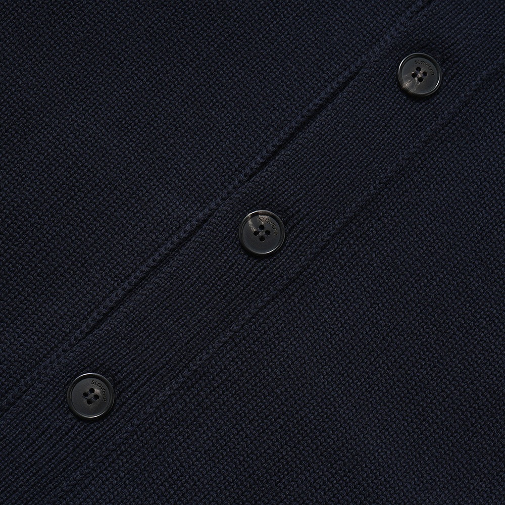 ZANONE ザノーネ CHIOTO ウール ミドルゲージ ニット スタンドカラーカーディガン 810130-ZR229 D.NAVY