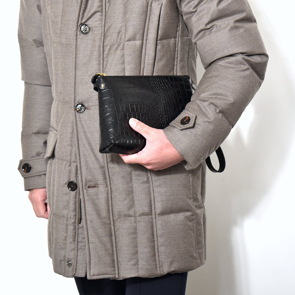 ZANELLATO ザネラート NEW POCHETTE RITRATTO クロコ型押し