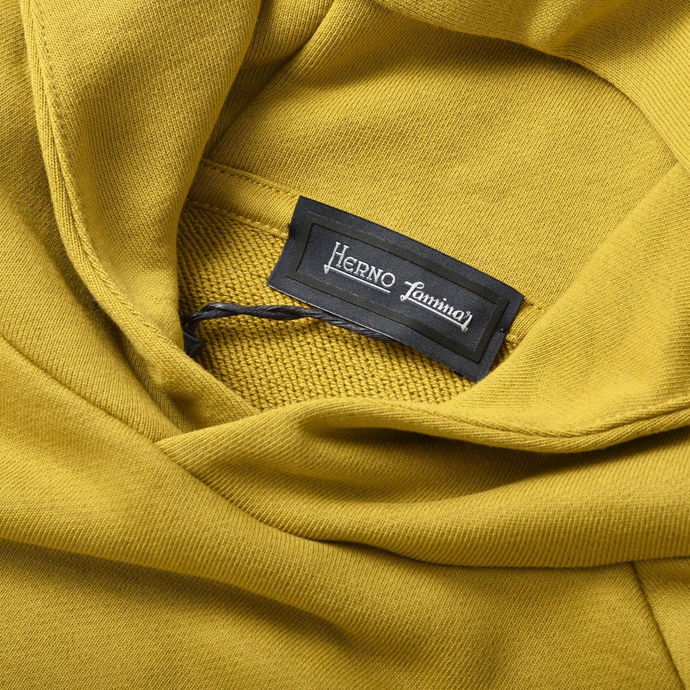 HERNO Laminar ヘルノ ラミナー エンボス ロゴ スウェット プルオーバーパーカ YELLOW 【国内正規品】 / DUE-online