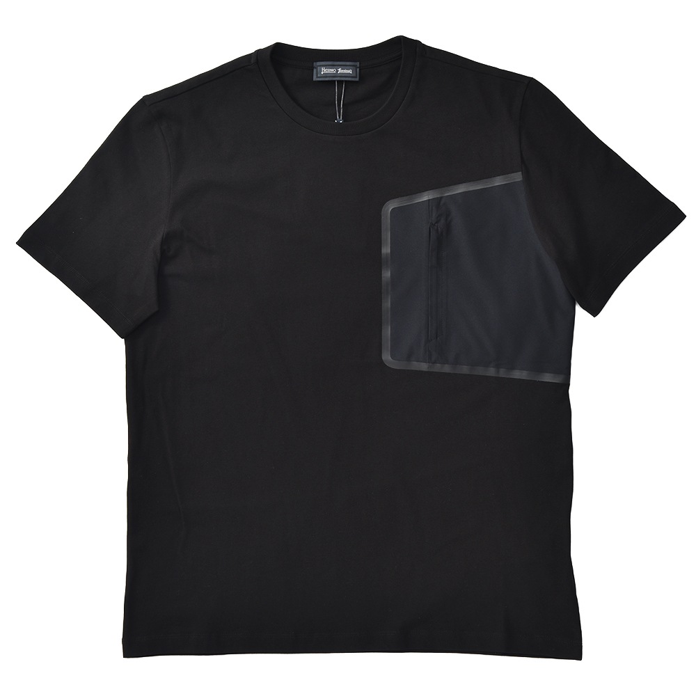HERNO Laminar ヘルノ ラミナー ゴアテックス ポケット コンパクトジャージ ショートスリーブTシャツ JG00027UL-52000＋11106 BLACK