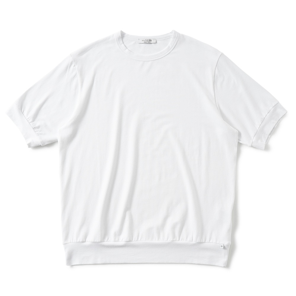 ANTICIPO アンティーチポ NEBBIOLO/VBC4235 バンブーコットン クルーネック ショートスリーブ Tシャツ WHITE
