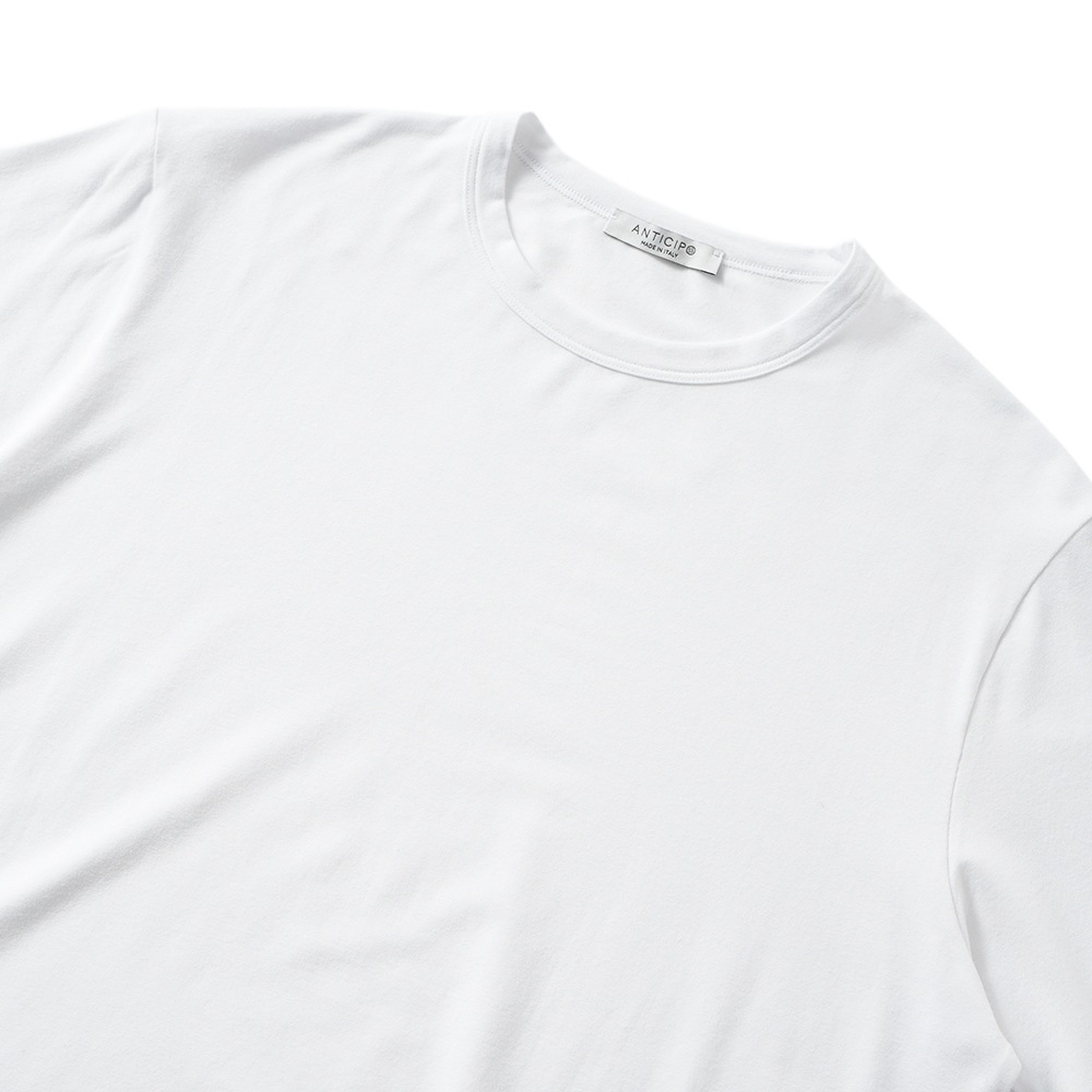 ANTICIPO アンティーチポ NEBBIOLO/VBC4235 バンブーコットン クルーネック ショートスリーブ Tシャツ WHITE