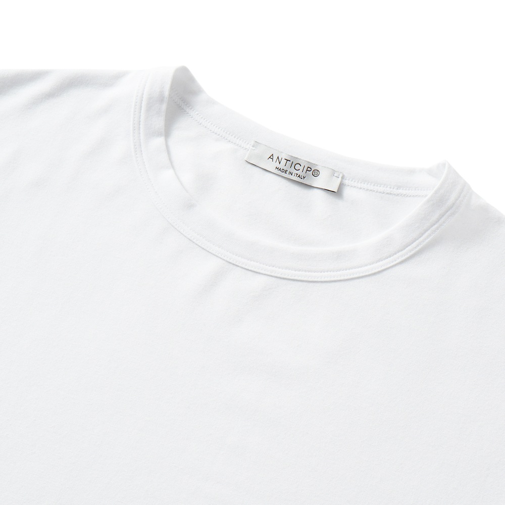ANTICIPO アンティーチポ NEBBIOLO/VBC4235 バンブーコットン クルーネック ショートスリーブ Tシャツ WHITE