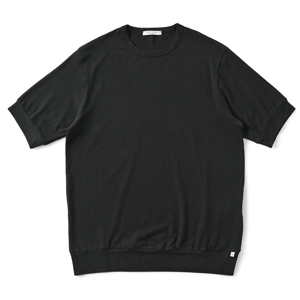ANTICIPO アンティーチポ NEBBIOLO/VBC4235 バンブーコットン クルーネック ショートスリーブ Tシャツ BLACK