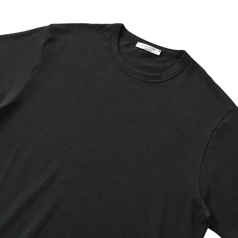 ANTICIPO アンティーチポ NEBBIOLO/VBC4235 バンブーコットン クルーネック ショートスリーブ Tシャツ BLACK