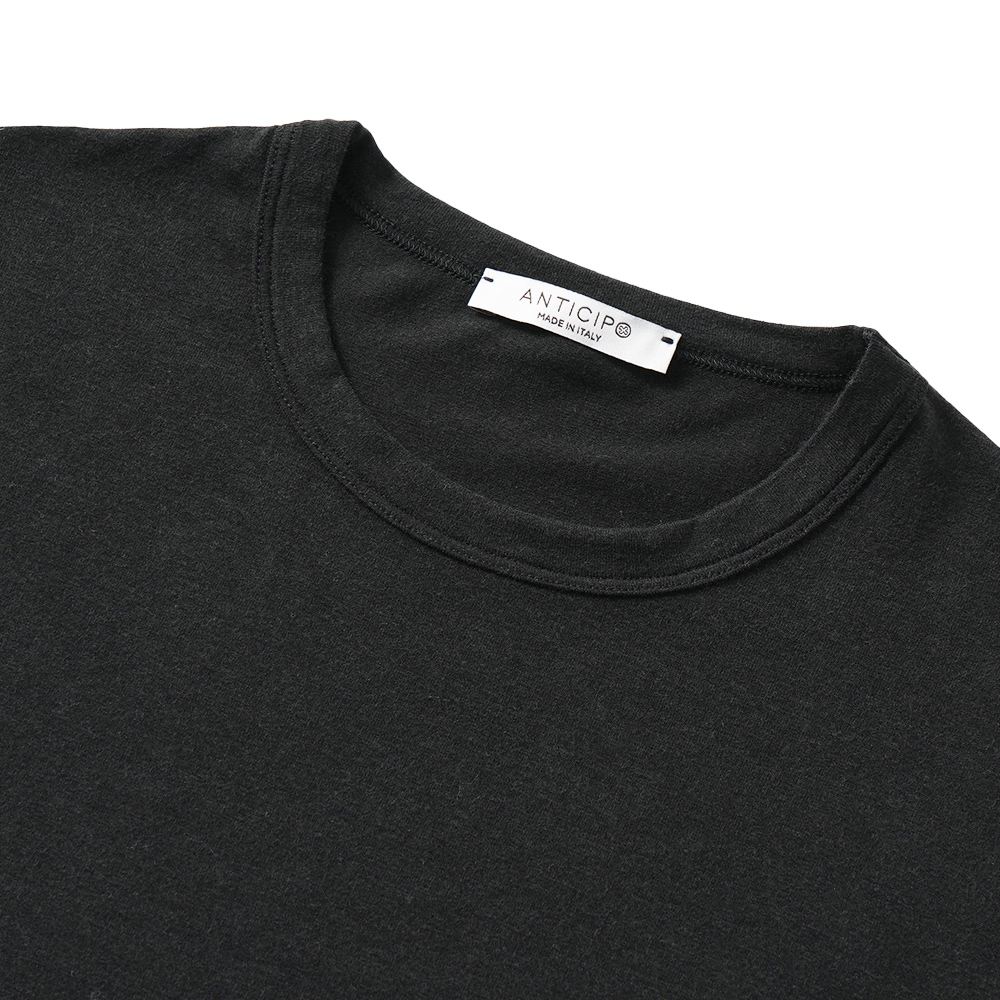 ANTICIPO アンティーチポ NEBBIOLO/VBC4235 バンブーコットン クルーネック ショートスリーブ Tシャツ BLACK