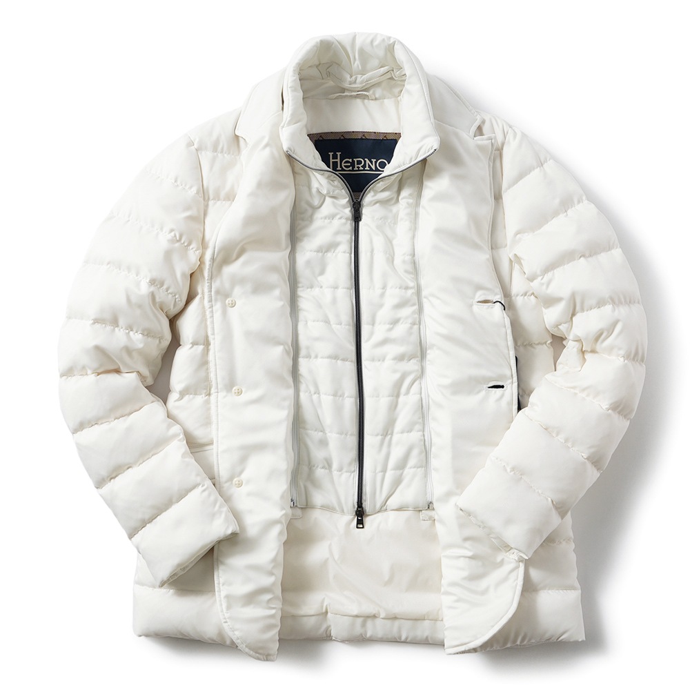 HERNO ヘルノ ARENDELLE ポリエステル デタッチャブルライニング 3B ダウンジャケット PI001177U-12414Z WHITE