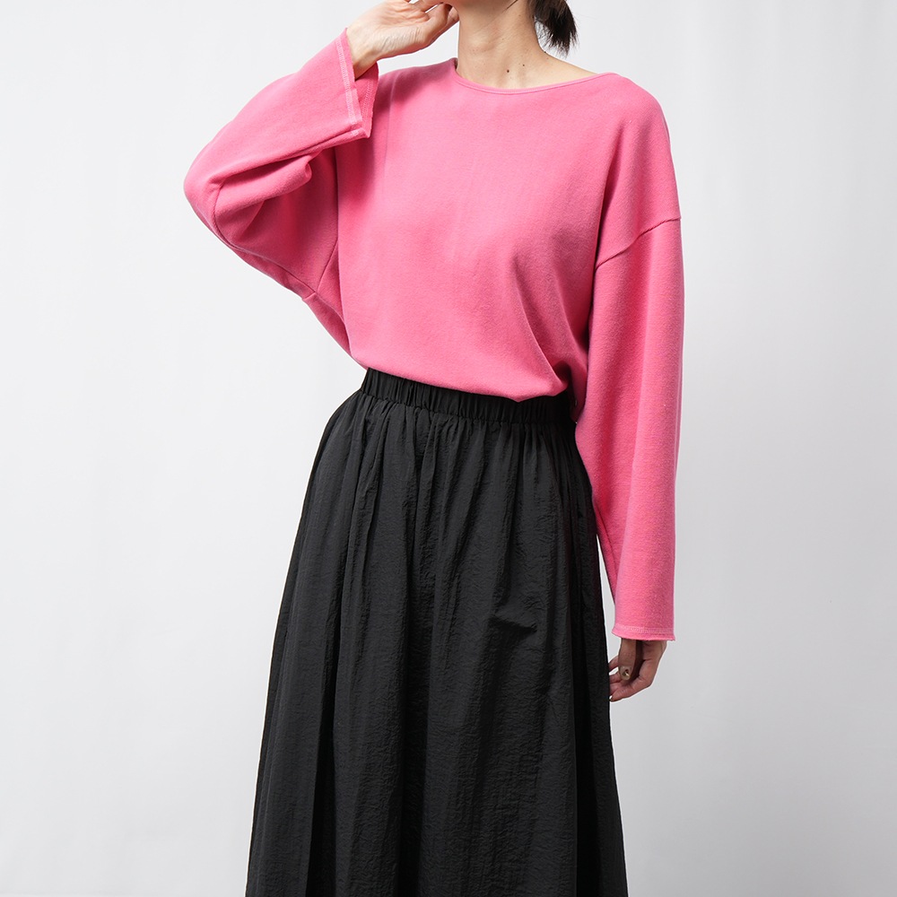 GICIPI ジチピ 2314A BROCCOLO ブローッコロ PESANTE ミラノリブ ショート丈 ワイドシルエット ニットソー PINK GICIPI ジチピ 2314A BROCCOLO ブローッコロ PESANTE ミラノリブ
