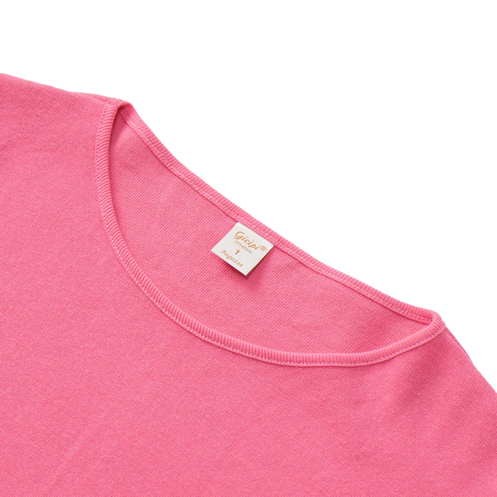 GICIPI ジチピ 2314A BROCCOLO ブローッコロ PESANTE ミラノリブ ショート丈 ワイドシルエット　ニットソー PINK