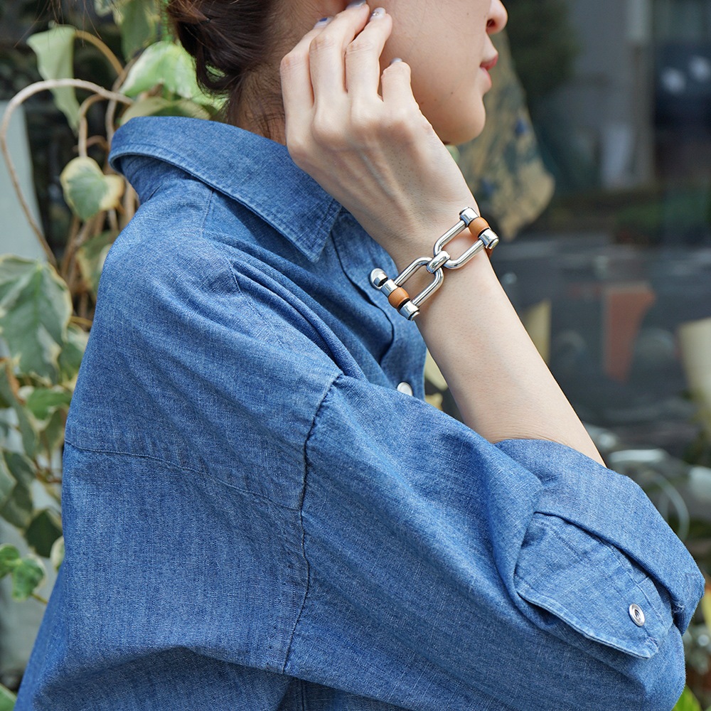 CXC シーエックスシー B0153MCA バックルレザー ブレスレット SILVER
