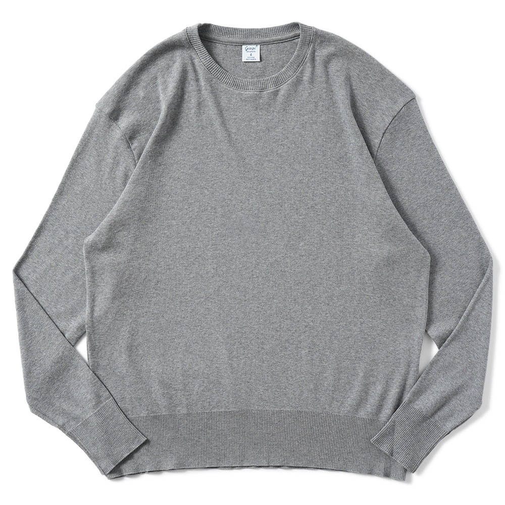 GICIPI ジチピ 2401A LUPO ルーポ COTONE SOFT コトーネソフト クルーネック リラックスフィットニットソー GRI.MELA