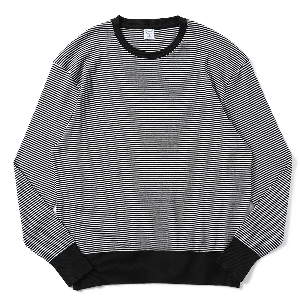 GICIPI ジチピ 2401A LUPO ルーポ COTONE SOFT コトーネソフト クルーネック リラックスフィットニットソー NERO/BIANCO