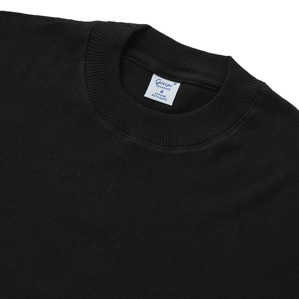 GICIPI ジチピ 2501A GIAGUARO Cotone Soft ジャグァーロ クルーネック リラックスフィット ニットソー Nero