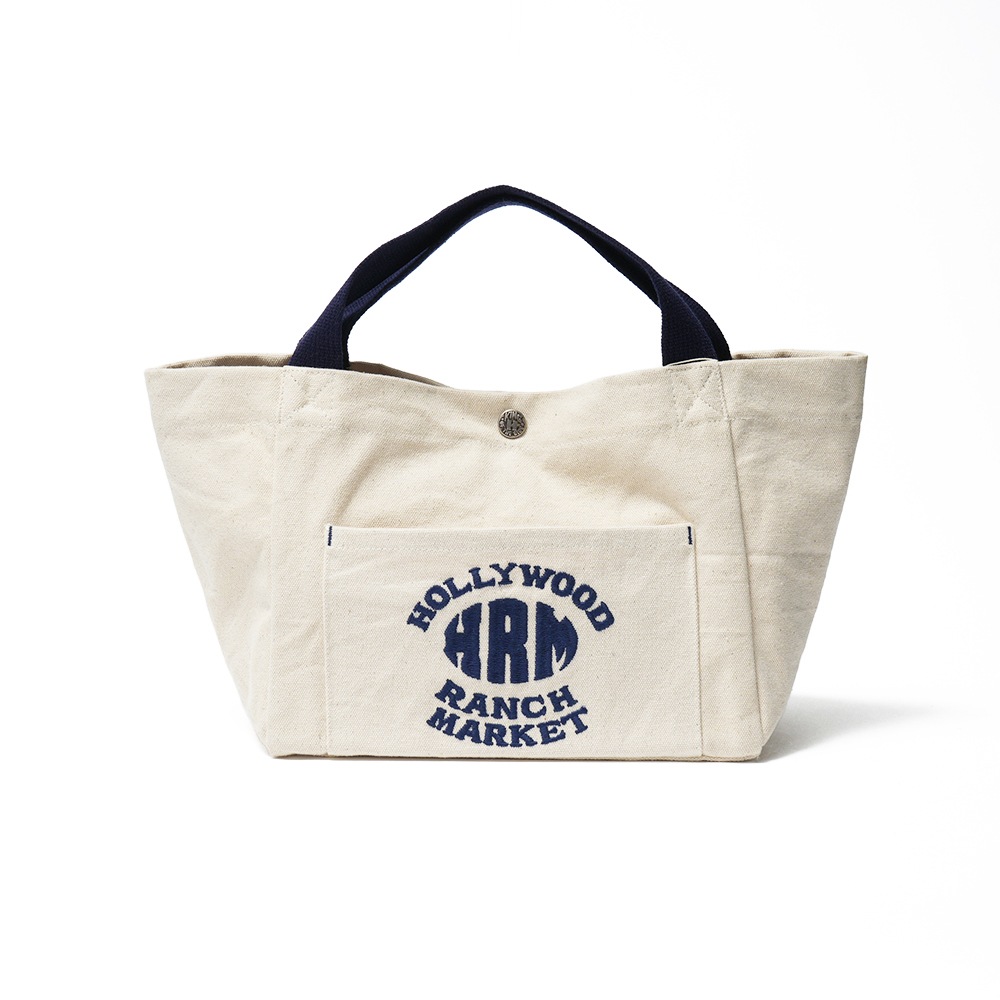 HOLLYWOOD RANCH MARKET ハリウッドランチマーケット オーバル HRM エンブロイダリーキャンバスバッグ 1019312 NATURAL