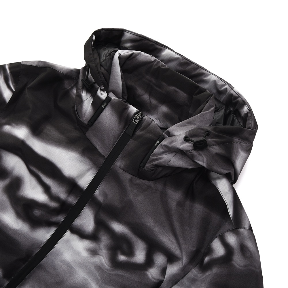 HERNO Laminar ヘルノ ラミナー スペクトラムプリント リップストップ フーデッドダウンブルゾン PI00264UL/12694/H/D BLACK