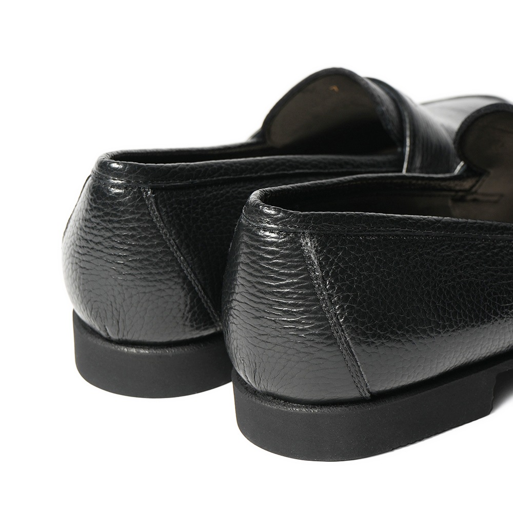 FERRANTE フェランテ ISEO RASTY GUM LIGHT シュリンクレザー コインローファーシューズ BLACK