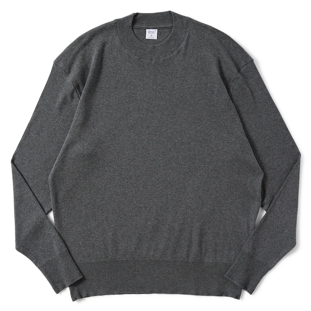GICIPI ジチピ 2501A GIAGUARO Cotone Soft ジャグァーロ クルーネック リラックスフィット ニットソー Carbone