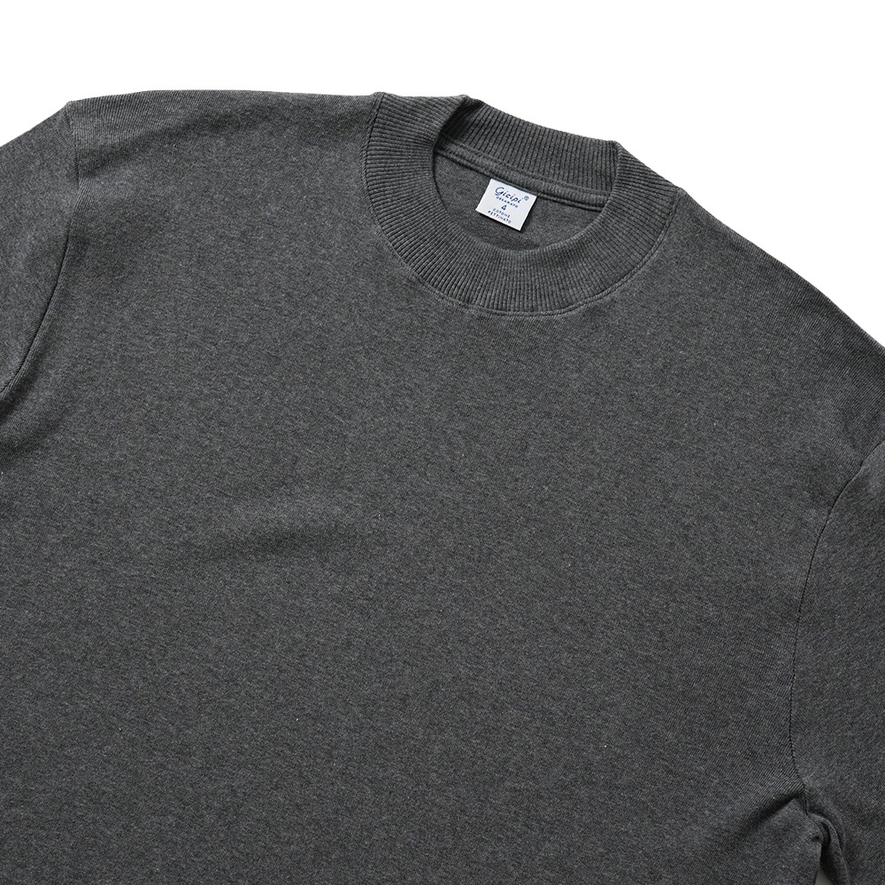 GICIPI ジチピ 2501A GIAGUARO Cotone Soft ジャグァーロ クルーネック リラックスフィット ニットソー Carbone