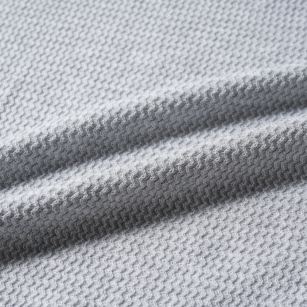 GRANSASSO グランサッソ フレッシュコットン ジャガード ニット クルーネック ロングスリーブ 57101/20683 L.GRAY