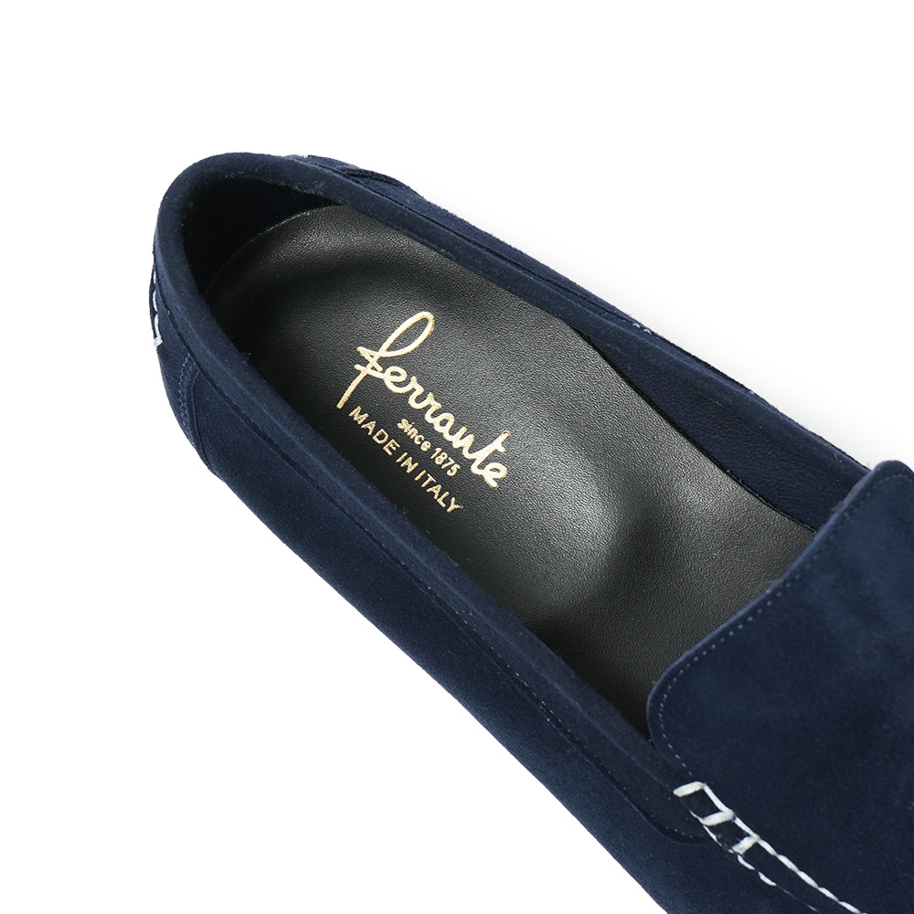 FERRANTE フェランテ NAVY/M CAMOSCIO スエード ラバーソール デッキシューズ NAVY