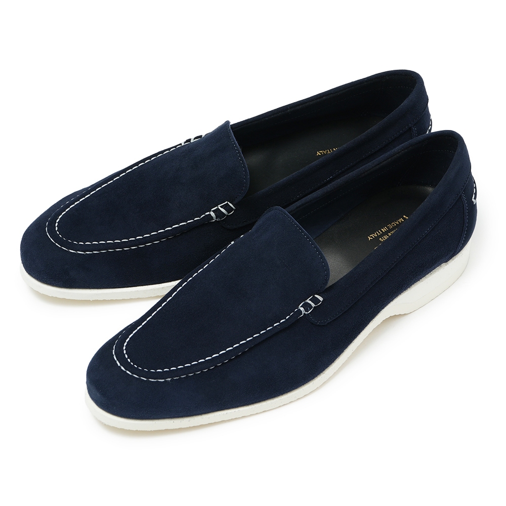FERRANTE フェランテ NAVY/M CAMOSCIO スエード ラバーソール デッキシューズ NAVY