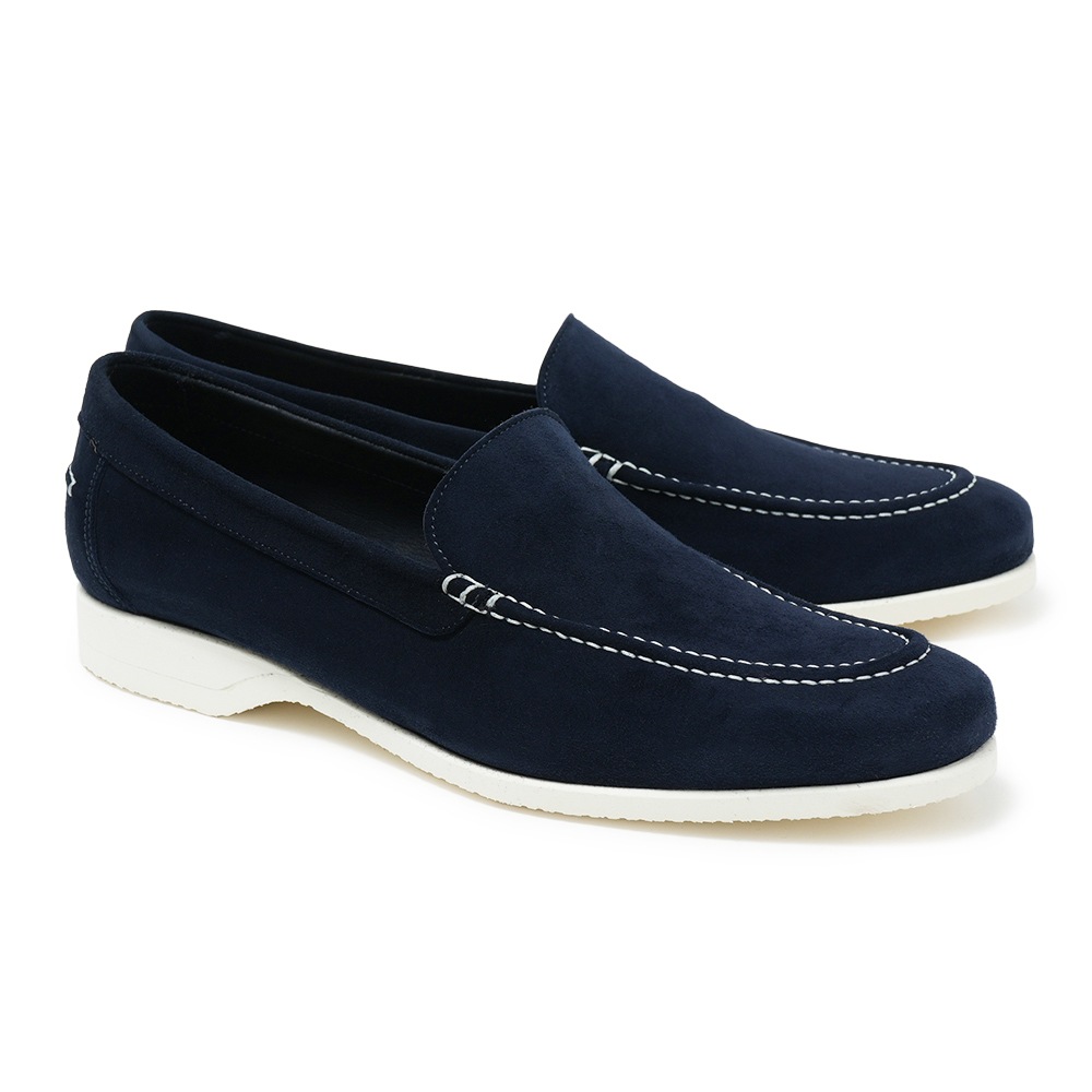FERRANTE フェランテ NAVY/M CAMOSCIO スエード ラバーソール デッキシューズ NAVY