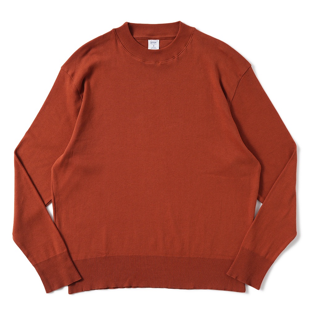 GICIPI ジチピ 2501A GIAGUARO Cotone Soft ジャグァーロ クルーネック リラックスフィット ニットソー Mattone