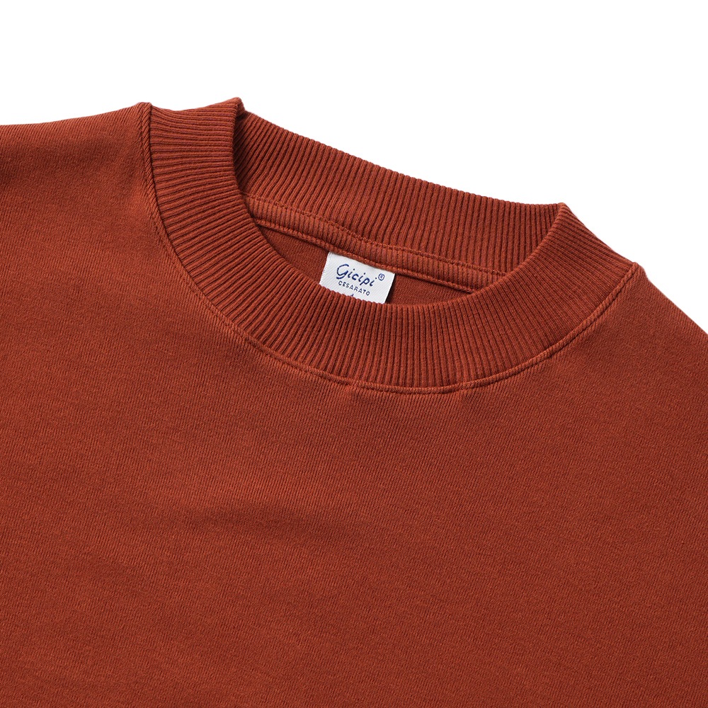 GICIPI ジチピ 2501A GIAGUARO Cotone Soft ジャグァーロ クルーネック リラックスフィット ニットソー Mattone