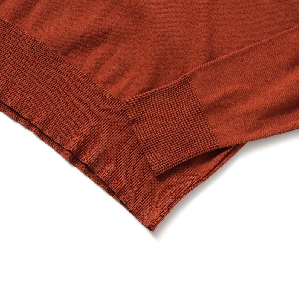 GICIPI ジチピ 2501A GIAGUARO Cotone Soft ジャグァーロ クルーネック リラックスフィット ニットソー Mattone