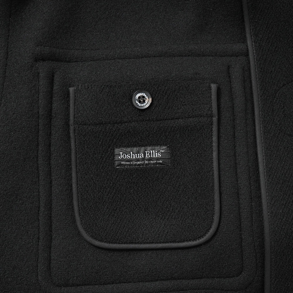 INVERTERE インバーティア NEWTON ABBOT Joshua Ellis ウール ヘリンボーン ダッフルコート BLACK