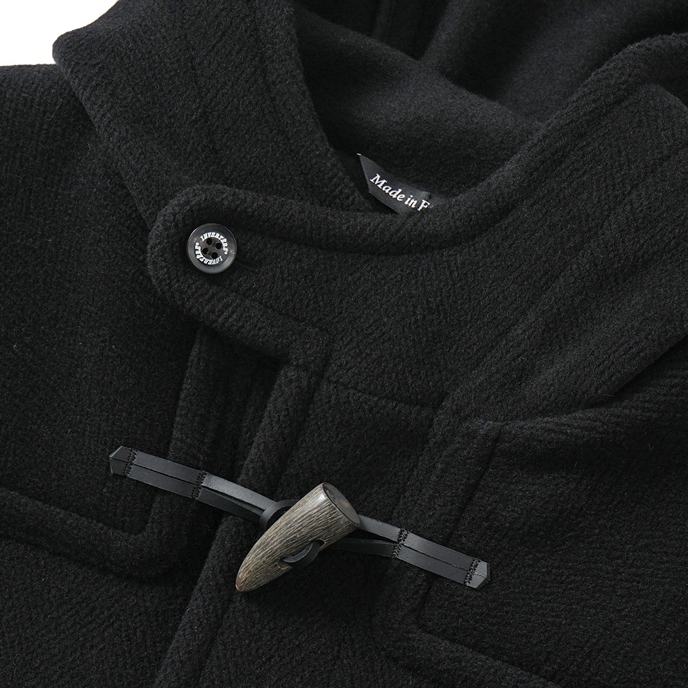 INVERTERE インバーティア NEWTON ABBOT Joshua Ellis ウール ヘリンボーン ダッフルコート BLACK