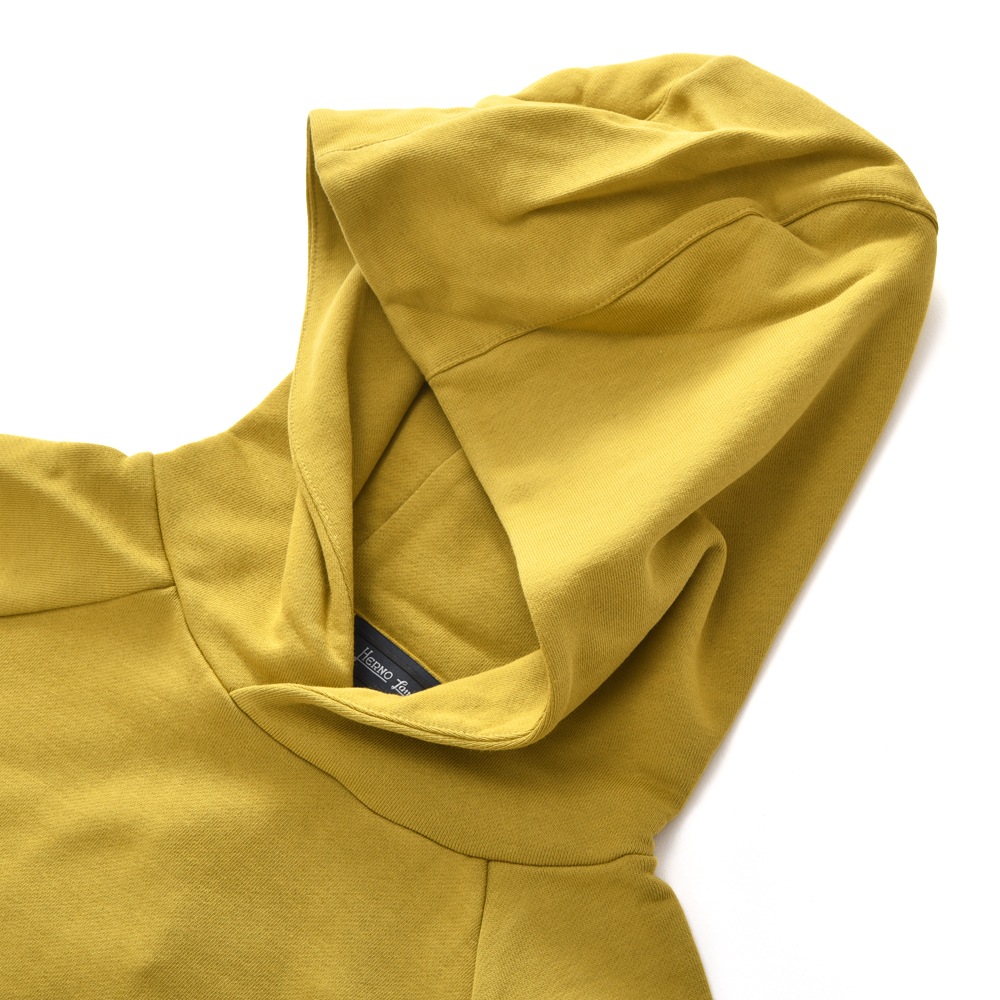 HERNO Laminar ヘルノ ラミナー JG008UL-50017 エンボス ロゴ スウェット プルオーバーパーカ YELLOW
