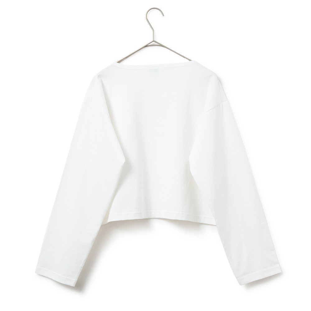 GICIPI ジチピ 2516P PETROLIO Jersey Doppio Ritorto ペトローリオ クロップド丈 ボートネック カットソー BIANCO