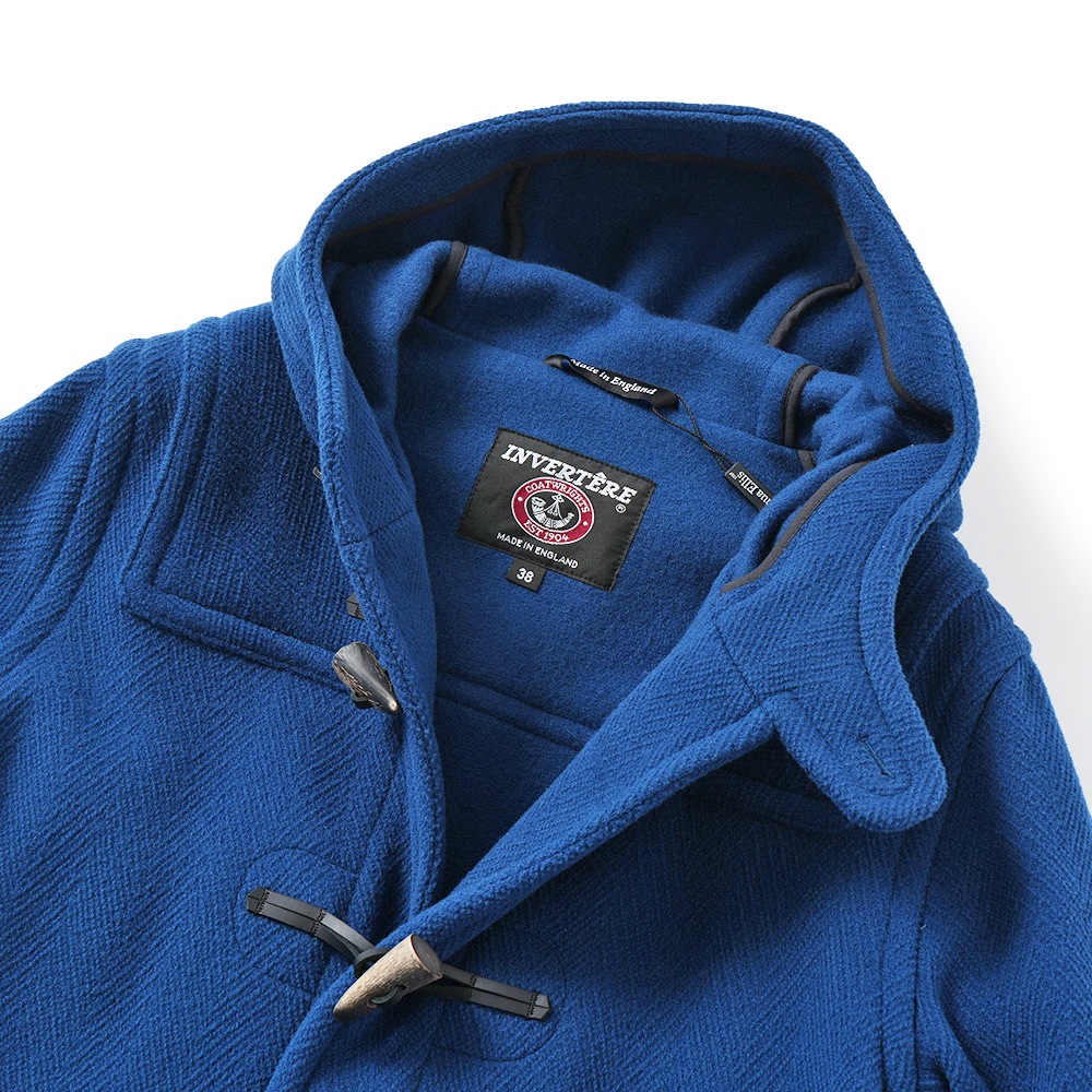 INVERTERE インバーティア NEWTON ABBOT Joshua Ellis ウール ヘリンボーン ダッフルコート ROYAL BLUE