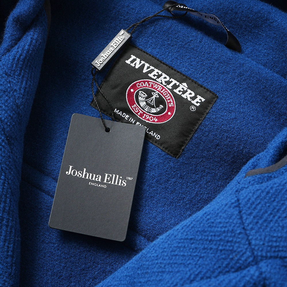INVERTERE インバーティア NEWTON ABBOT Joshua Ellis ウール ヘリンボーン ダッフルコート ROYAL BLUE
