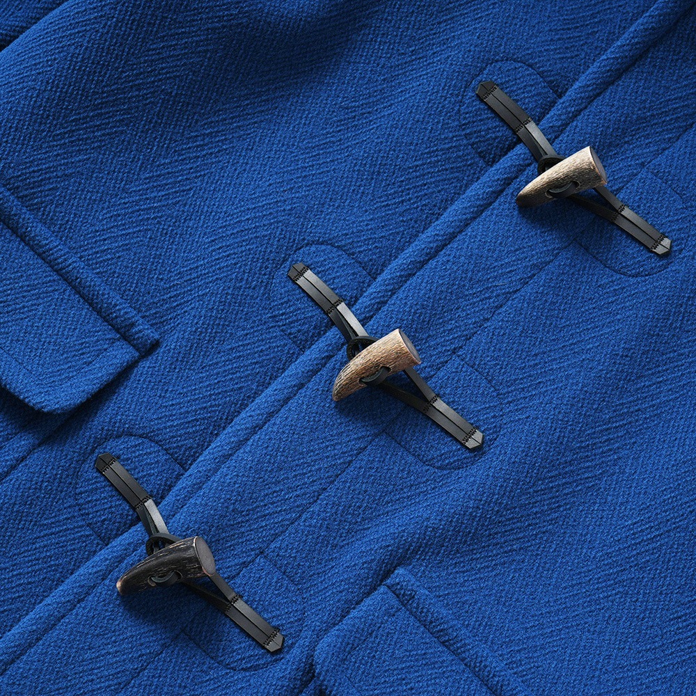 INVERTERE インバーティア NEWTON ABBOT Joshua Ellis ウール ヘリンボーン ダッフルコート ROYAL BLUE