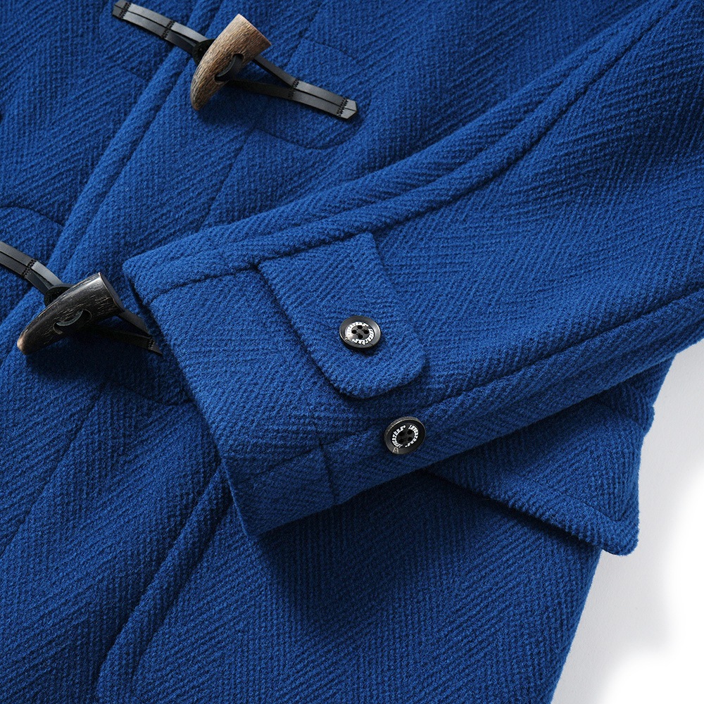 INVERTERE インバーティア NEWTON ABBOT Joshua Ellis ウール ヘリンボーン ダッフルコート ROYAL BLUE