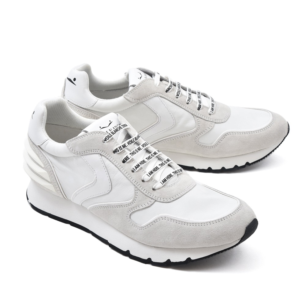VOILE BLANCHE ボイルブランシェ LIAM POWER ナッパレザー・スエード スニーカー WHITE