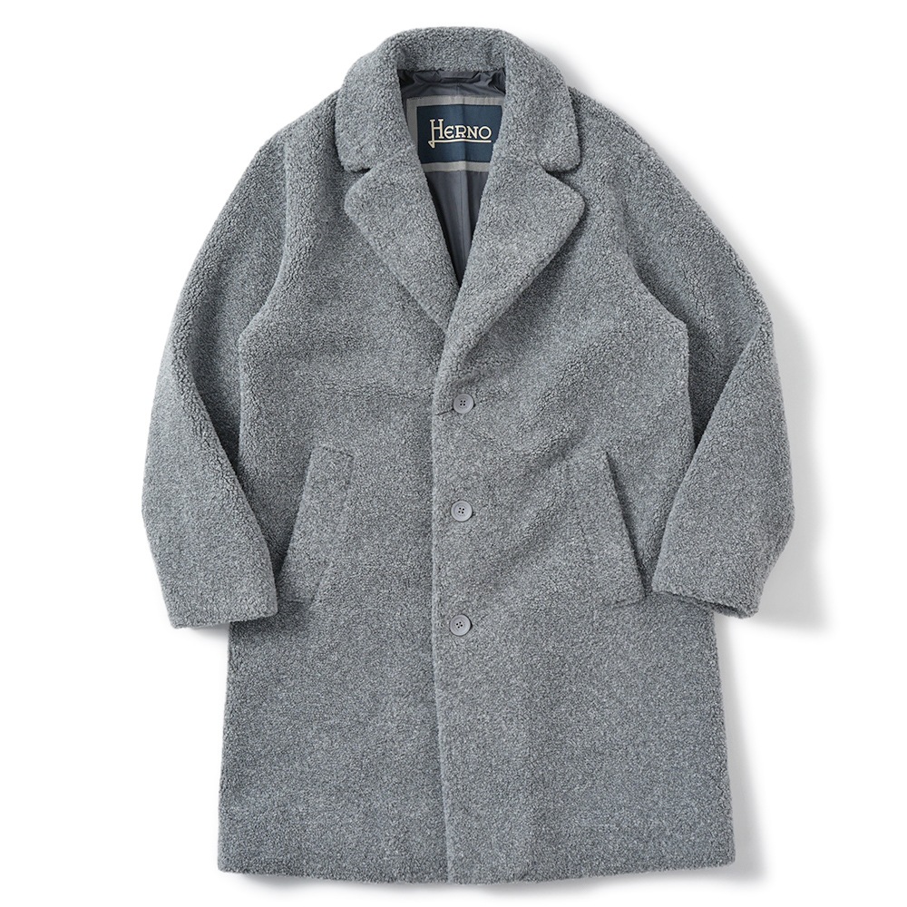 HERNO ヘルノ MELANGE TEDDY エコファー チェスターコート CA000206U-12735 L.GREY