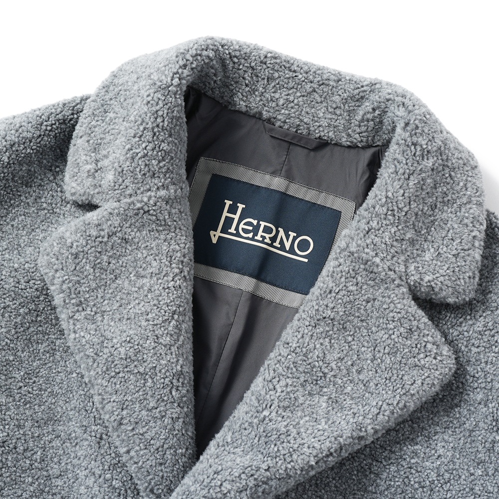 HERNO ヘルノ MELANGE TEDDY エコファー チェスターコート CA000206U-12735 L.GREY