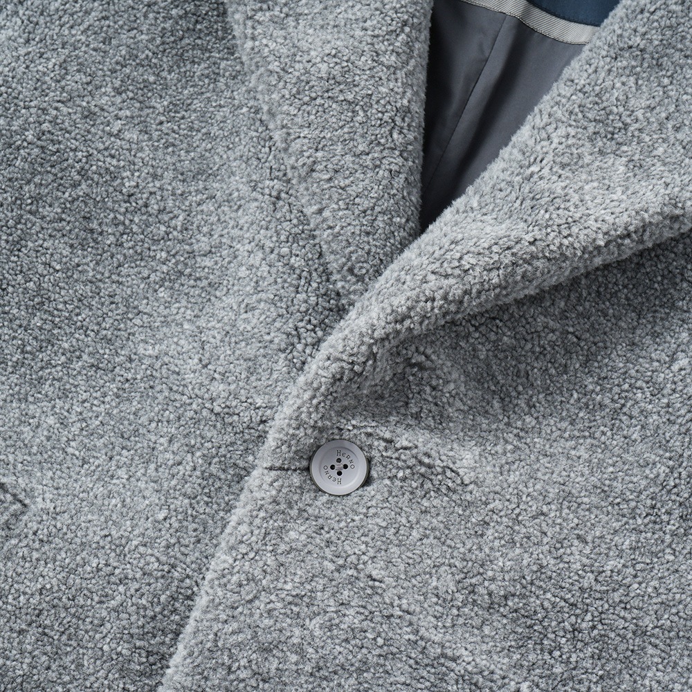 HERNO ヘルノ MELANGE TEDDY エコファー チェスターコート CA000206U-12735 L.GREY