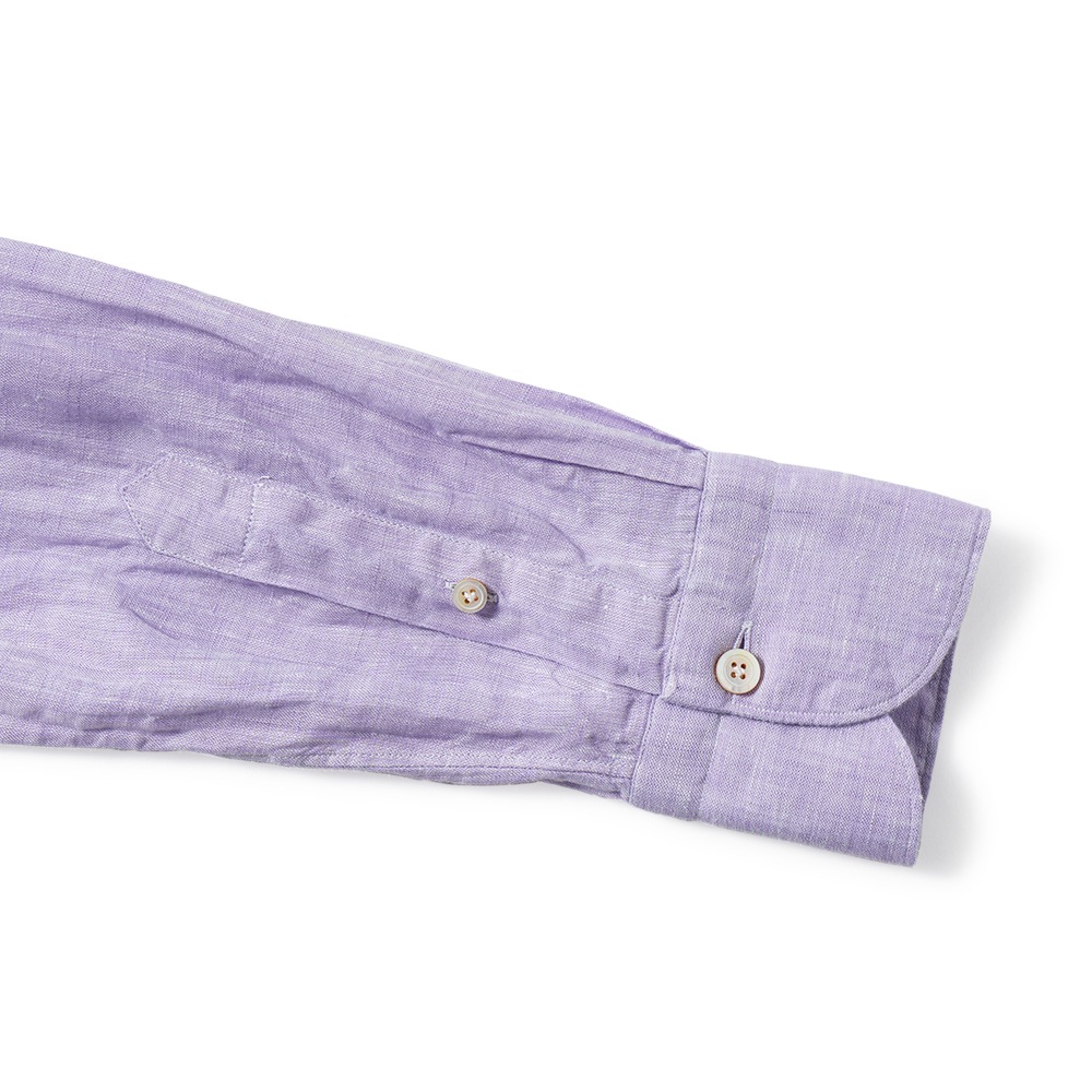 FINAMORE フィナモレ SERGIO BARI/010608 C0032 リネン ソリッド カッタウェイカラーシャツ PURPLE