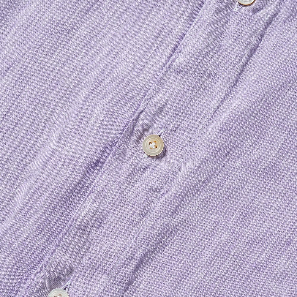 FINAMORE フィナモレ SERGIO BARI/010608 C0032 リネン ソリッド カッタウェイカラーシャツ PURPLE